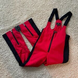 Goldbergh Phoebe Ski Pants Salopettes Bibs Flame Red Black US 10